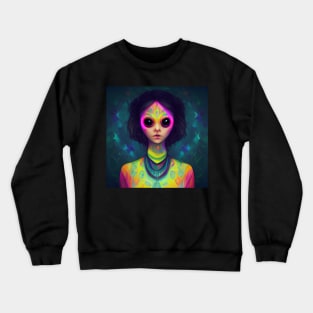 Colorful Alien Girl - best selling Crewneck Sweatshirt